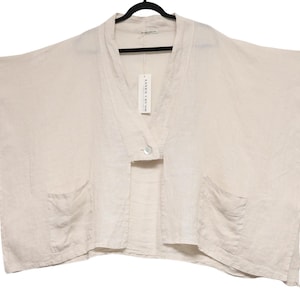 Oversize Bolero Top, Swing Linen Bolero jacket, Linen Gauze bolero jacket, One size Fit, Loose fitting linen jacket