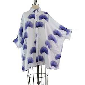 Artsy Oversized Linen Shirt, Plus size Linen Shirt, Linen Women Blouse top, Boxy linen Tunic shirt