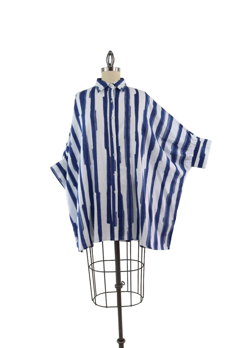 Artsy Oversized Linen Shirt, Plus Size Linen Shirt, Linen Women Blouse