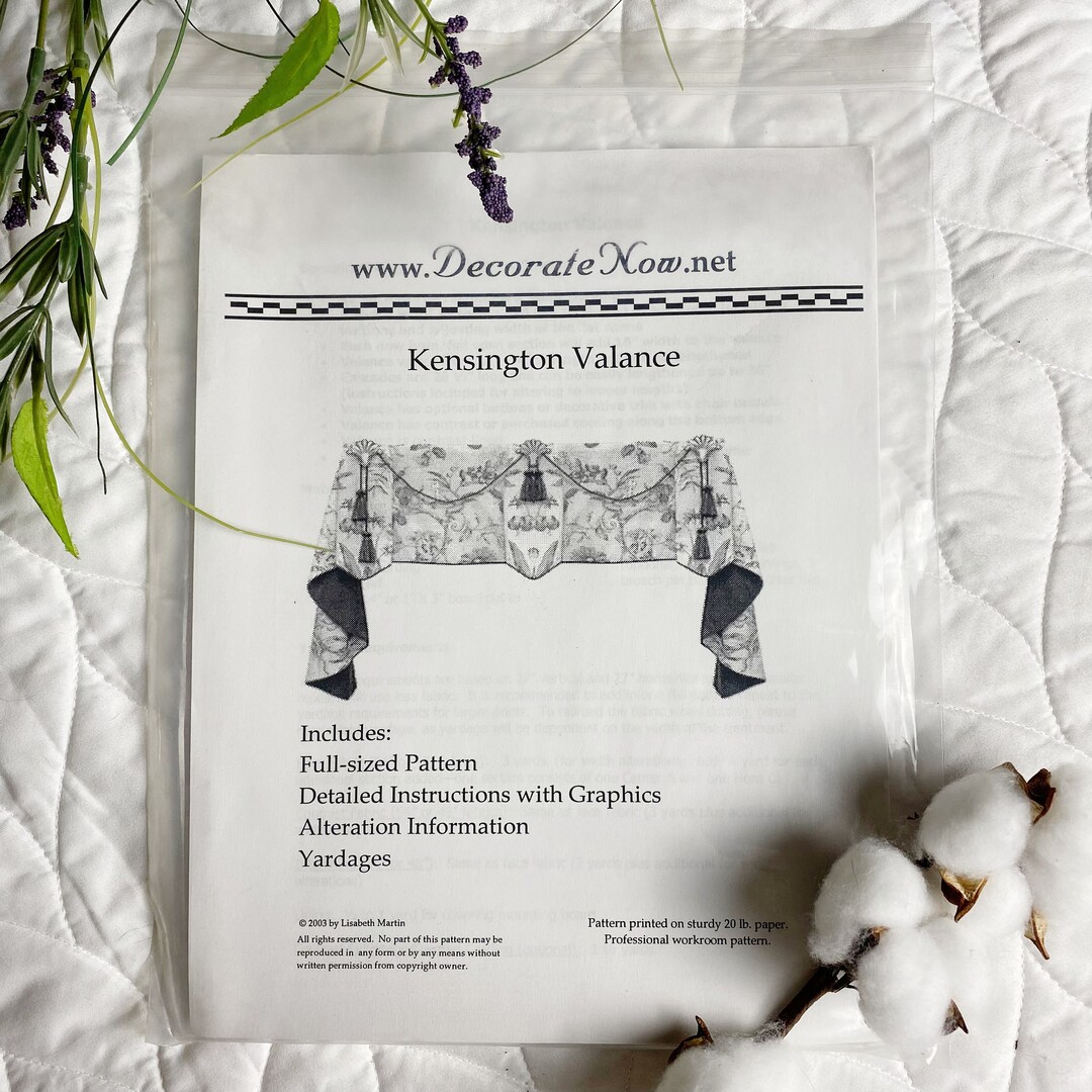 Decorate Now Patterns Kensington Valance UNCUT Etsy