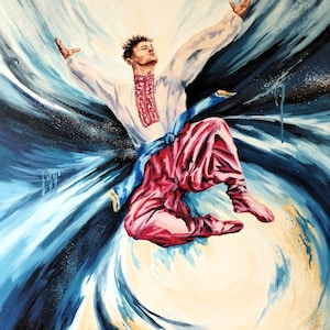 Ölgemälde auf Leinwand &quot;&quot;Hopak&quot; Ukraine 2025 original handgemalt von der Ukrainischen Künstlerin.&quot;