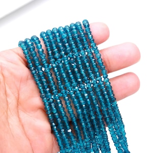 Koraliki London Blue Topaz Faceted Rondelle 4-4,5 MM Koraliki London Blue Topaz do ręcznie robionej biżuterii designerskiej Naszyjnik Bransoletka Tworzenie Rzemiosła i Sztuki