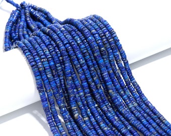 Lapislazuli-Heishi-Scheibenperlen, natürliche Lapislazuli-Heishi-Scheibenperlen, AAA-Qualität, 40,6 cm, Heishi-Scheiben-Lapislazuli-Perlen für Schmuck