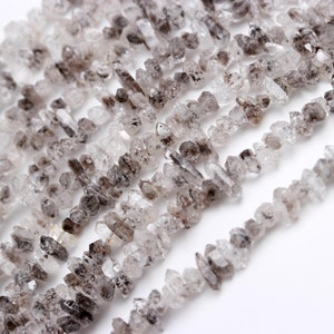 Black Dot Herkimer Diamond Quartz Nuggets Beads Natural Black & White Natural Herkimer Raw Beads for Handmade Designer Jewelry Making Craft