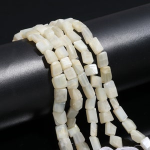 White Moonstone Faceted Tumble Beads Natural White Moonstone Gemstone Nuggets Beads for Handmade Designer Jewelry Necklace Earrings Making