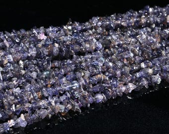 IOLITE Irregular Chunks Gemstone Beads Nuggets Genuine Natural Raw Crystal Gemstones Blue Grey Navy Baroque Shaded Chip Beads 35" Strand