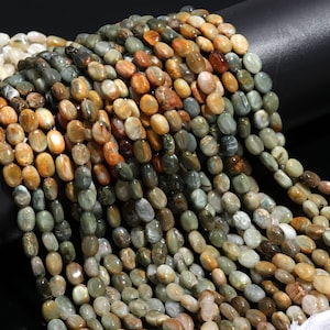 Cat&#39;s Eye Smooth Oval Beads 7x10-8x12 MM Natural Cat&#39;s Eye Oval Plain Beads for Handmade Designer Jewelry Necklace Bracelet Pendant Making