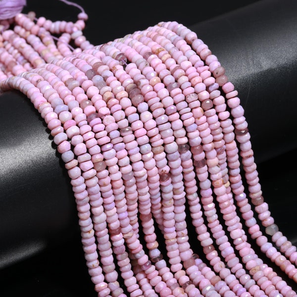 Lavender Opal Faceted Rondelle Beads Lavender Opal Rondelle Gemstone Beads Opal Rondelle Beads for Jewelry Making Craft Resale & Reselling