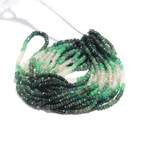 Emerald Faceted Rondelle Natural Emerald Shaded Faceted 3.5-4 MM Gemstone for Handmade Designer Jewelry Bracelet Necklace Earrings Making