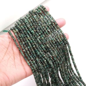 Emerald Faceted Rondelle Beads Natural Emerald Rondelle Beads Faceted Emerald Beads for Designer Jewelry Making Emerald Jewelry Necklace