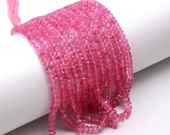 Pink Topaz Faceted Rondelle Beads 6-7 MM Natural Topaz Rondelle Beads 16 Inch Strand for Handmade Designer Jewelry Necklace Bracelet Making