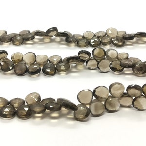 Super Quality Smokey Faceted Heart Beads Natural Smokey Heart Shape 8 MM Briolettes for Designer Handmade Jewelry Necklace Pendant Earrings