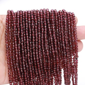 5 Strands Mozambique Garnet Faceted Rondelle Beads 3.25 MM Mozambique Garnet Rondelle Beads 12" Strand Natural Garnet Bead for Jewelry Craft