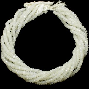 White Rainbow Faceted Rondelle Beads Natural White Rainbow Rondelle Beads Faceted White Rainbow Beads for Jewelry Necklace Making Craft