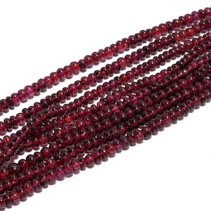 Rhodolite Smooth Rondelle Beads Natural Rhodolite Garnet 3-4 MM and 4-5 MM Smooth Rondelle Beads Rhodolite Garnet for Jewelry Making Craft