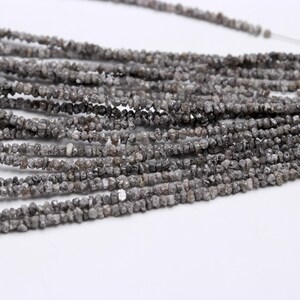 Grey Diamond Uncut Beads Natural Diamond Raw Beads 2.5-3.5 MM White Grey Diamonds Raw Uncut Chips Beads for Designer Jewelry Making Craft