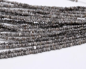 Grey Diamond Uncut Beads Natural Diamond Raw Beads 2.5-3.5 MM White Grey Diamonds Raw Uncut Chips Beads for Designer Jewelry Making Craft