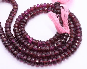 Rhodolite Garnet Faceted Rondelle Beads Natural Pink Rodolite Bead Rhodolite Rondelle Beads Faceted Rhodolite Garnet for Jewelry Necklace