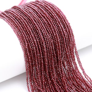 5 Strands Mozambique Garnet Faceted Round Beads 2.5 MM Mozambique Garnet Round Beads 12" Strand Natural Garnet Round Bead for Jewelry Making