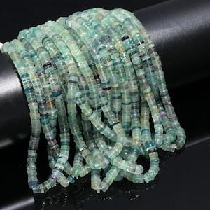 Multi Fluorite Heishi Washer Beads Excellent Quality Natural Green Fluorite Beads Fluorite Heishi Washer Beads 17 Inch Fluorite for Jewelry