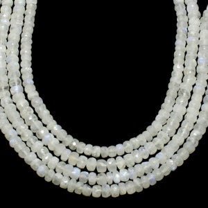White Rainbow Faceted Rondelle Beads Natural White Rainbow Rondelle Beads Faceted White Rainbow Beads for Handmade Jewelry Making Craft