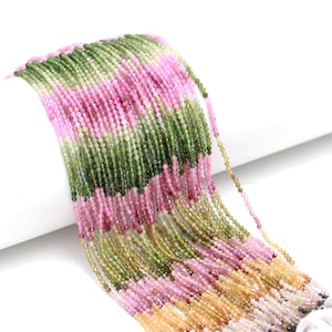 Multi Tourmaline Faceted Round Beads Super Quality Natural  Multi Tourmaline Round Beads 2.40 MM Tourmaline Beads for Jewelry Making Craft