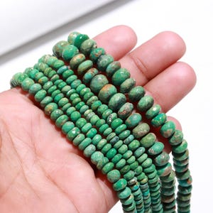 Arizona Turquoise Faceted Rondelle Beads Natural Arizona Turquoise 5-6 MM Rondelle Beads for Handmade Designer Beaded Jewelry Making Craft
