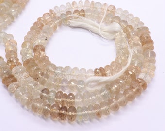 Imperial Topaz Faceted Rondelle Beads Natural Imperial Topaz Beads Imperial Topaz Rondelle Faceted Beads for Designer Jewelry Making Craft
