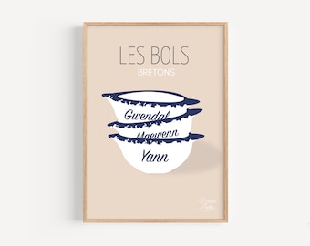 Affiche Les bols bretons (Personnalisable)