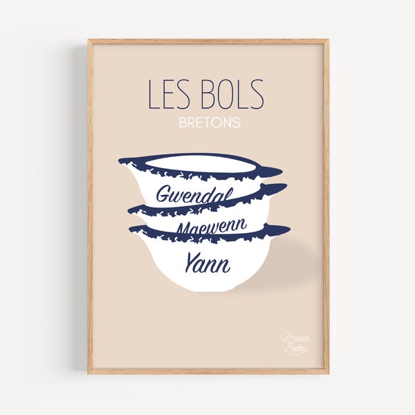 Affiche Les bols bretons (Personnalisable)