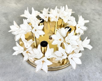 Lámpara de techo vintage de Murano con forma de flor