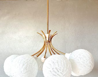 Lámpara de araña vintage con forma de bola de nieve Sputnik