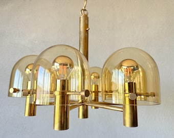 Lustre vintage de vidro âmbar
