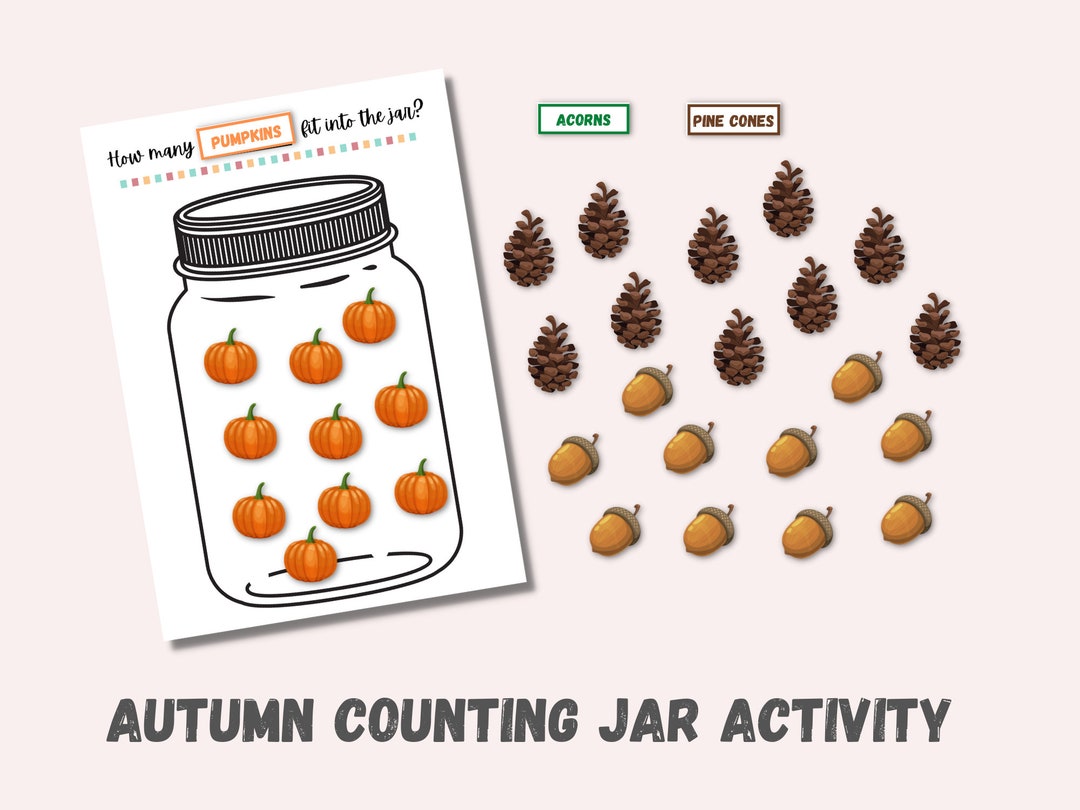 Autumn Counting Jar Activity Numbers 110 Montessori Inspired Counting