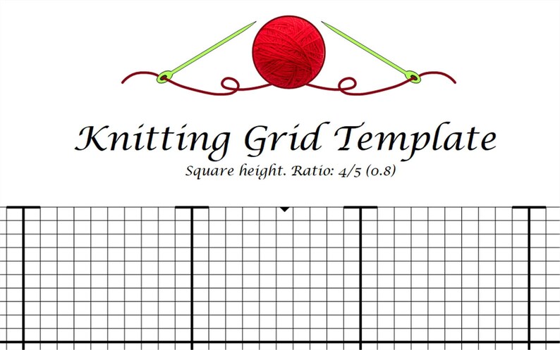 Knitting Grid Template english - Etsy