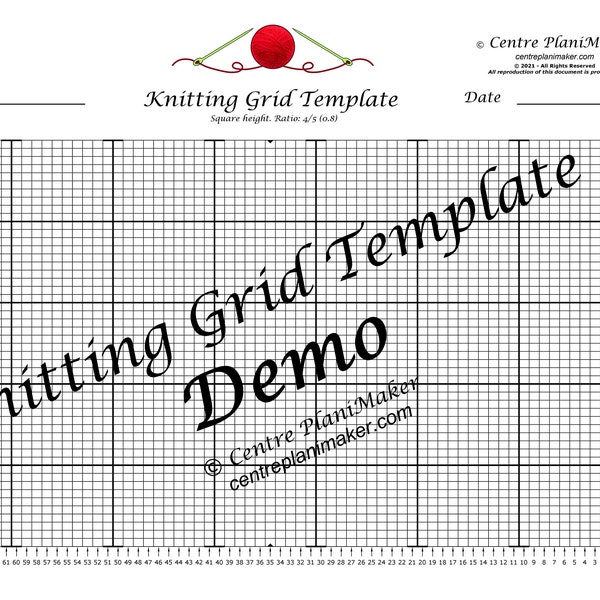 Knitting Grid Template (English)