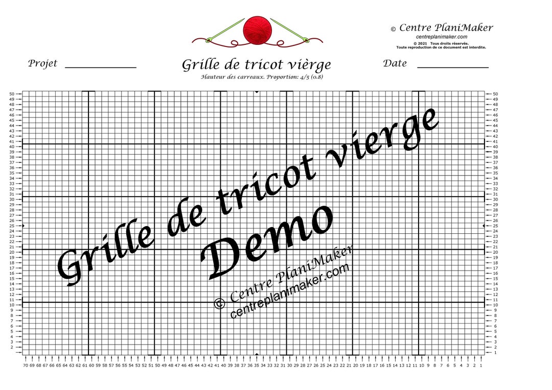Grille Point De Croix Vierge à Imprimer Grille de tricot vierge Français - Etsy France