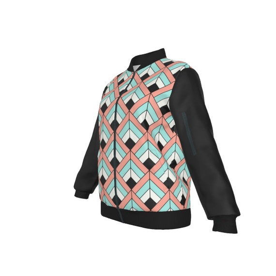 WOMEN’S JACKET - Pattern Jacket - Women's Bomber Jacket - Aop Jacket - Aop Jacket - Handmade Jacket - Polyester Jacket