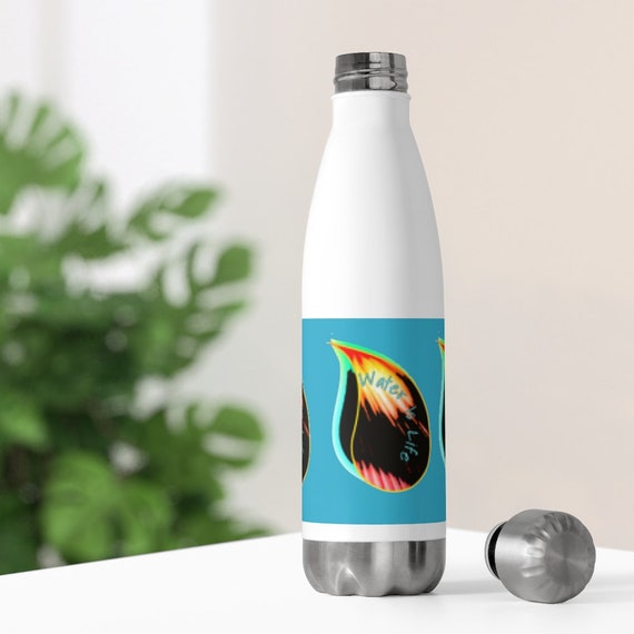 ECO FRIENDLY BOTTLE - Steel Screw Bottle - Sports Water Bottle - Printed Water Bottle - Gift For Athlete - Stainless Steel Water Bottle