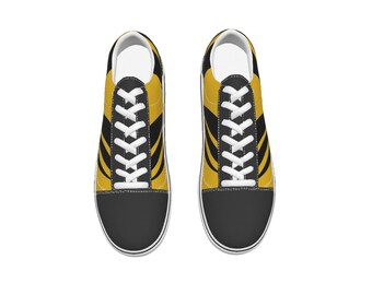 Rebel Yellow Blac Winged Women's Leather stitching canvas shoes