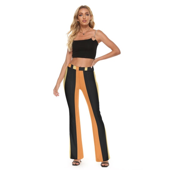 VINTAGE STYLE PANTS - Loungewear Pants - Skinny Flare Pants - Women's Pants - Pants For Her - Polyester Pants