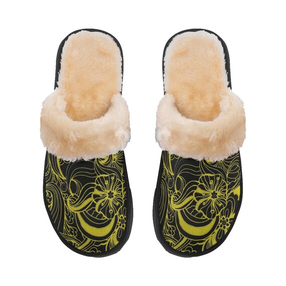HOME SLIPPERS - Women's Slippers - Autumn Slippers - Floral Slippers - Comfortable Slippers - Warm Slippers - Slipper For Gift