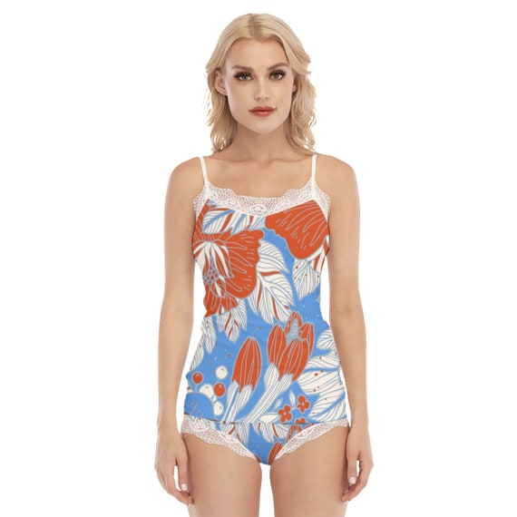 Women's Pajama Sets With Lace Edge