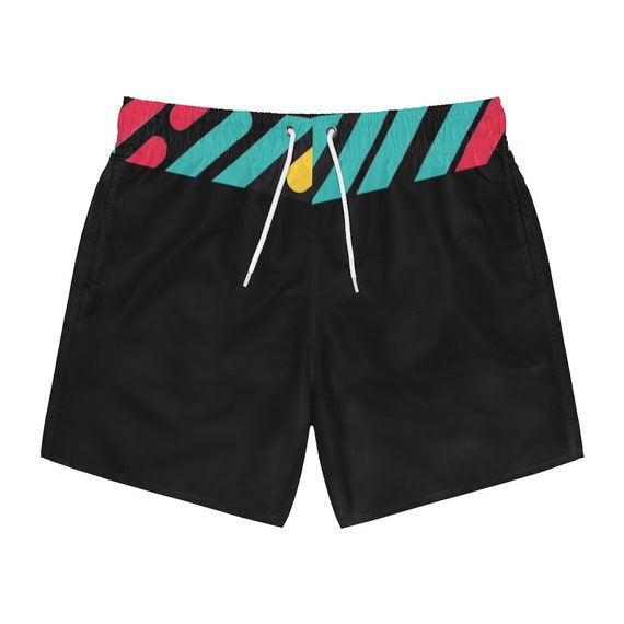 MENS SWIM TRUNKS, Single Piece Shorts, Summer Swim Trunks, Men Summer Shorts, Aesthetic Handmade Vivid Colors Printed Pockets Beach Trunks