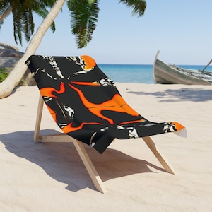 BEACH CHAIR COVER, Beach Blankets, Lounge Chair Cover, Beach Chair Towel, Unique Quality Printed Soft Beach Towel, Luxury Pool Blankets image 1