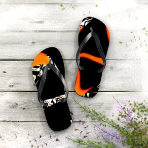 AESTHETIC FLIP FLOPS, Beach Footwear, Summer Flip Flops, All Day Footwear, Artisan Handcrafted Eva Sole Flip Flops,Black Pvc Straps Footwear image 1