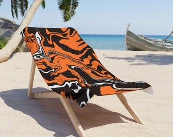 SERVIETTE DE PLAGE FRAÎCHE, Housse de chaise de plage, Serviette de plage de luxe, Couvertures de plage, Serviette de piscine colorée surdimensionnée en polyester et coton de qualité supérieure