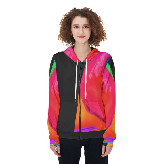 WOMEN’S HOODIE - Polyester Hoodie - Colorful Hoodie - Zip Up Hoodie - High Quality Hoodie - Adult Hoodie - Hoodie For Her