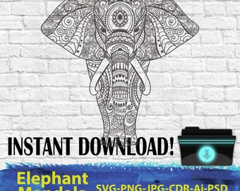 Download Elephant Mandala Svg Etsy