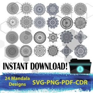 Mandala svg, Mandalas svg, Mandala monogram svg, Mandala png, 24 mandalas svg bundle, Mandala vector, Mandala monogram, Flower mandala